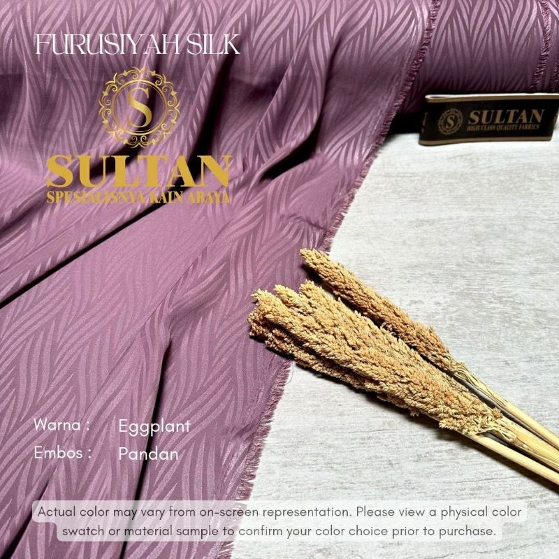 50 Cm Furusiyah Silk Eggplant Embos 1 Motif - Pandan - Sultan Original Rebranding Fursan Silk