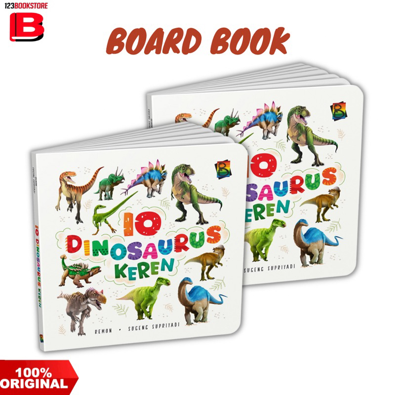 Buku Boardbook Anak - Buku Dinosaurus - 10 Dinosaurus Keren