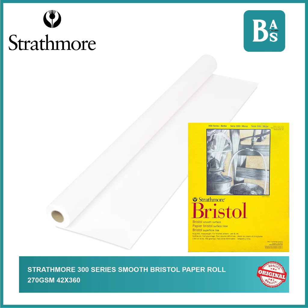

Strathmore 300 Series Smooth Bristol Paper Roll 270GSM 42x360