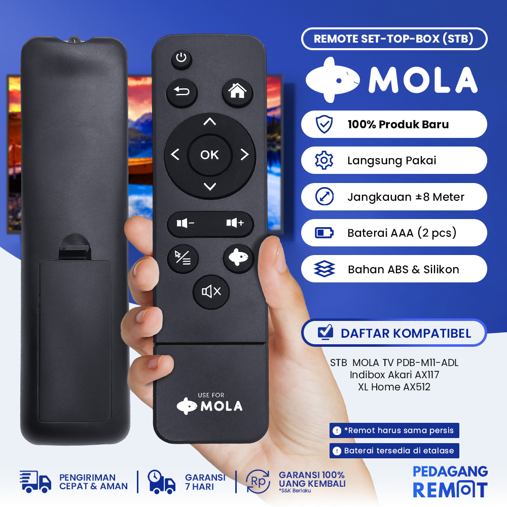 Remot Remote STB Polytron MOLA TV PDB-M11 / Remote Set Top Box Android Box MOLA PDB-M11-ADL