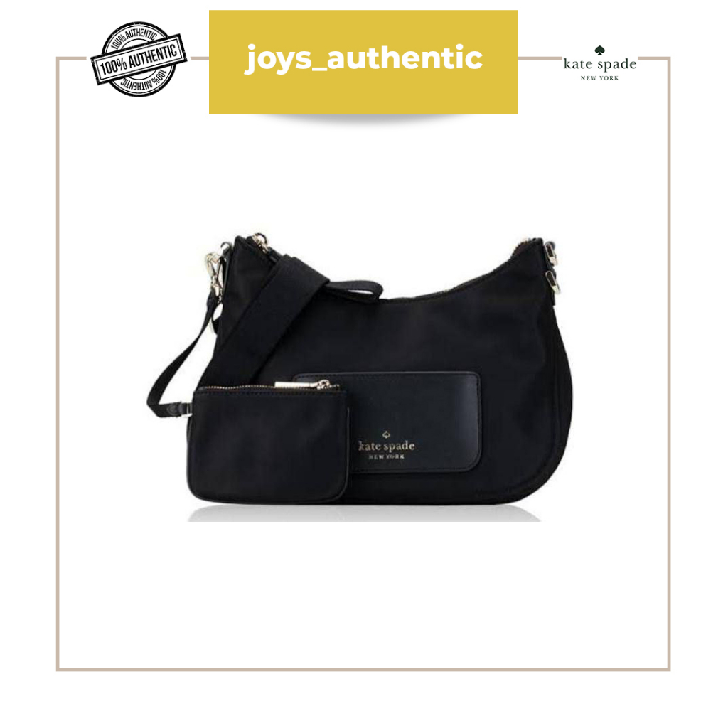Tas wanita Kate spade chelsea the little better crossbody nylon parisian hitam black multi woman bag