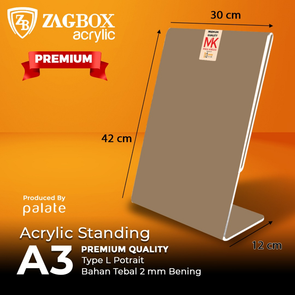 

bib Acrylic Tent Holder - Akrilik Tent Card A3 L Portrait Brosur