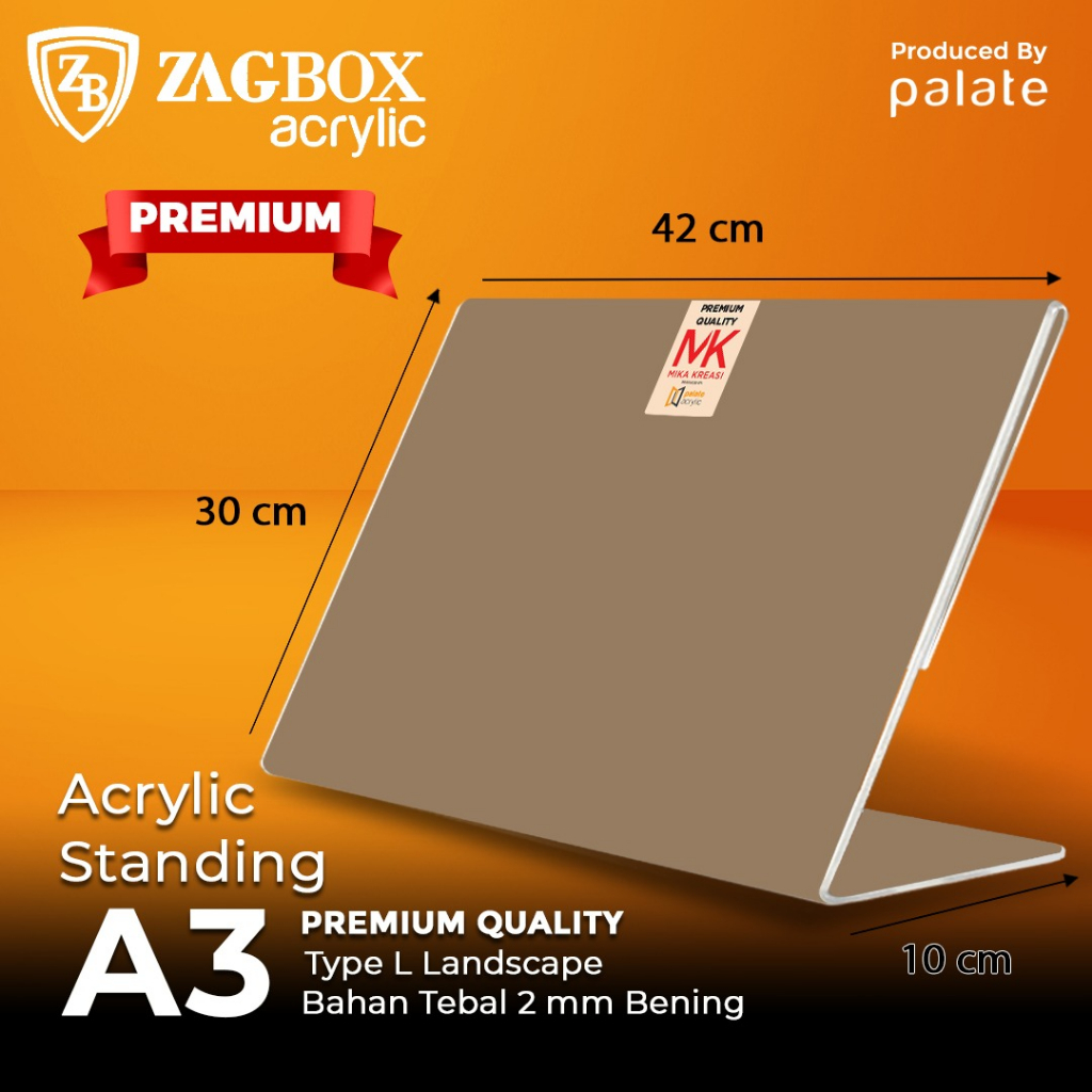 

Acrylic Tent Holder - Akrilik Tent Card A3 L Landscape Brosur JunDW