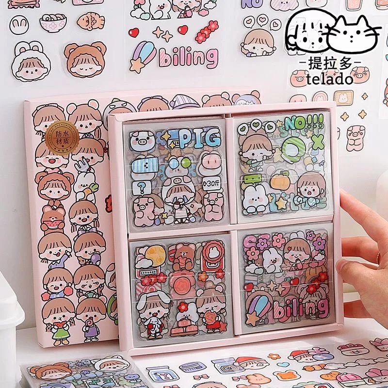 

Stiker Korea Aesthetic / Stiker timbul motif Korea (PER 10 PCS)