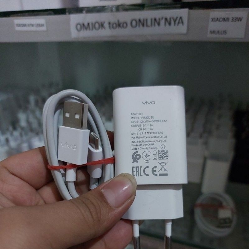 Charger Vivo S1Pro Type C bekas copotan kabel Tipe C original 100%