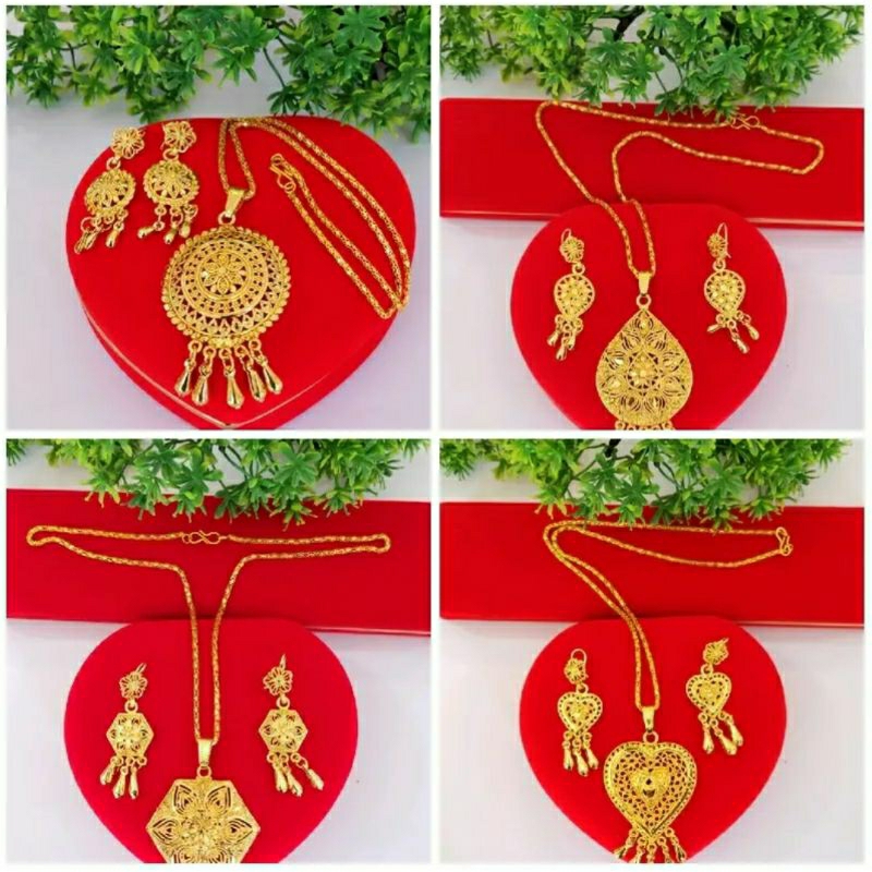 kalung set dubai terbaru warna emas 24k