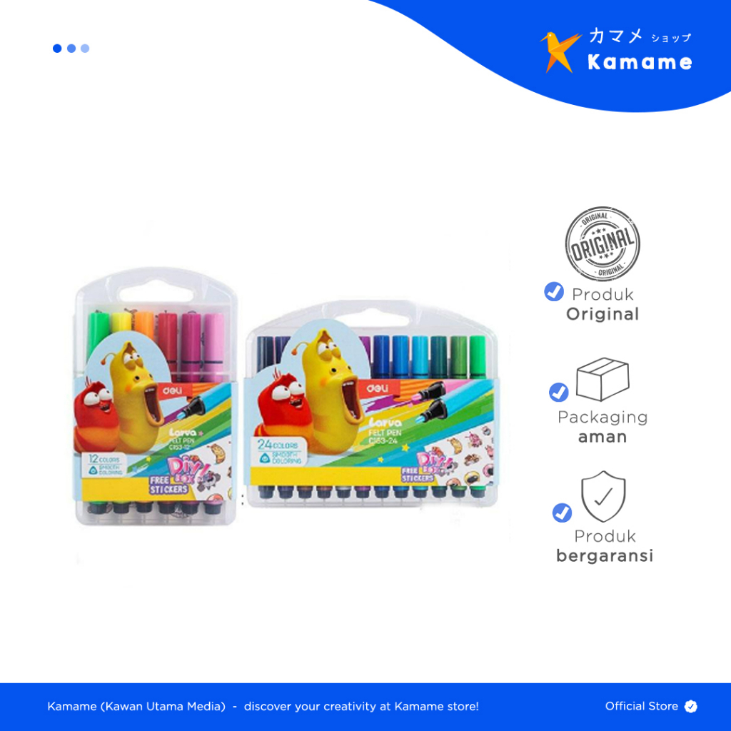 

Deli Felt Pen - C153 Larva Spidol Warna 12/24 Warna - Kamame