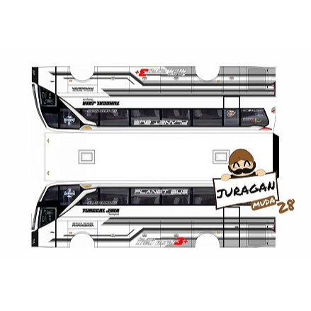 DIY Miniatur Bus STJ Kids Panda Putih Skala 30 Papercraft