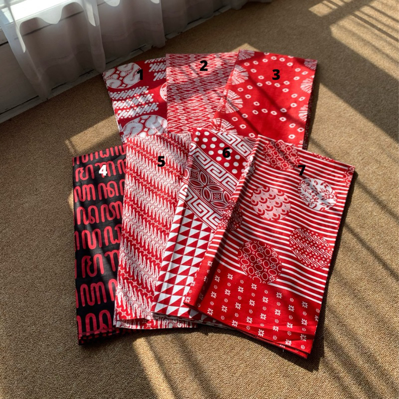 Corinatex - Kain motif batik merah putih pekalongan printing bahan katun meteran