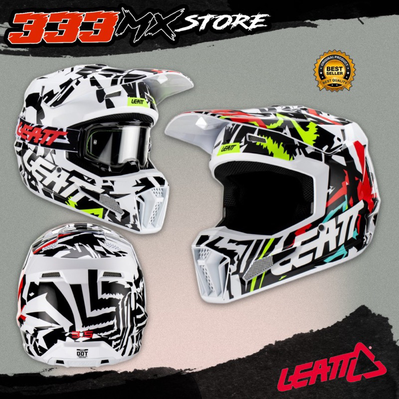HELM LEATT KIT 3.5 ZEBRA HELM LEATT 3.5 MOTCROSS ADVENTURE TRAIL ORI