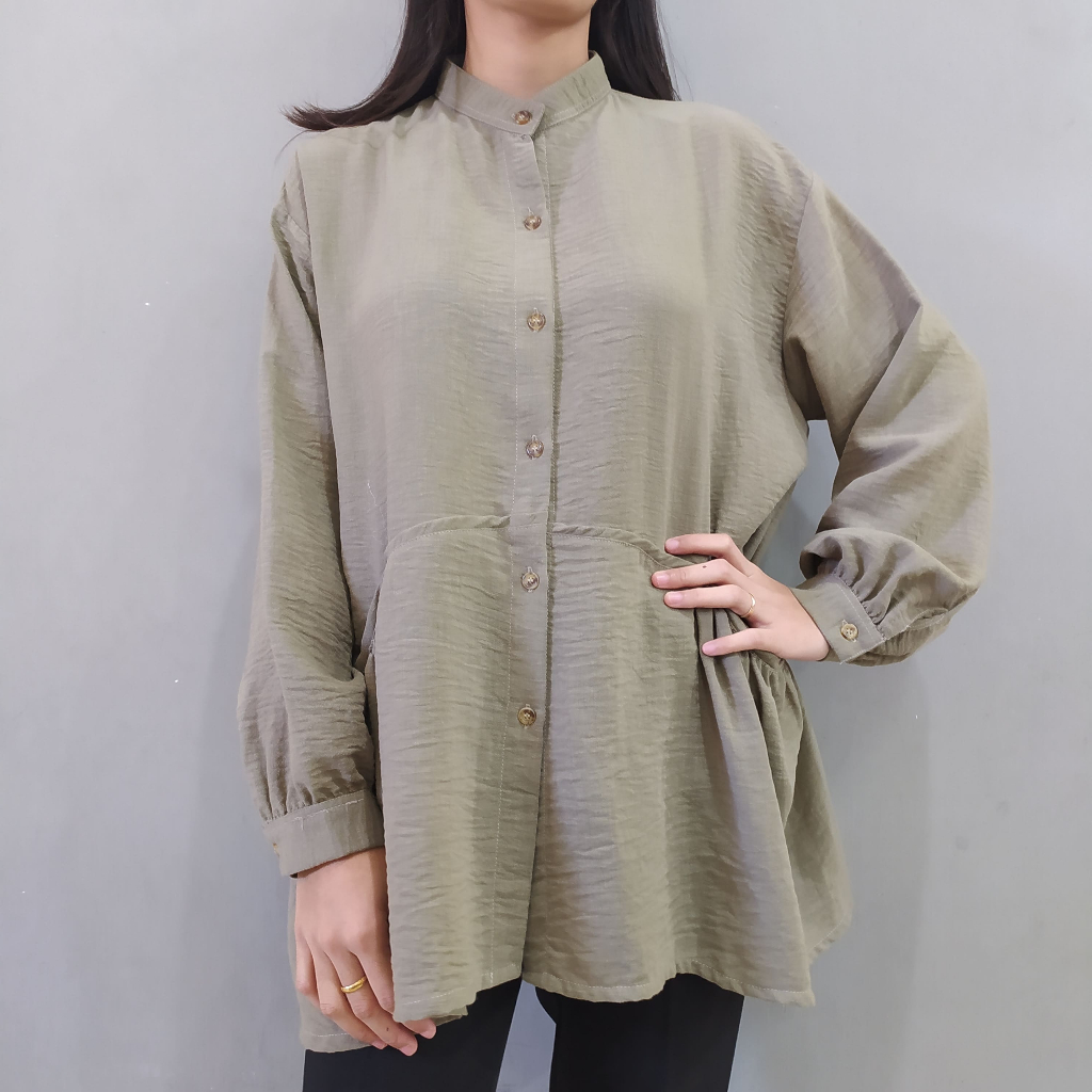 BLUS DAGOLI SHIRT KEMEJA WANITA G317 LENGAN PANJANG