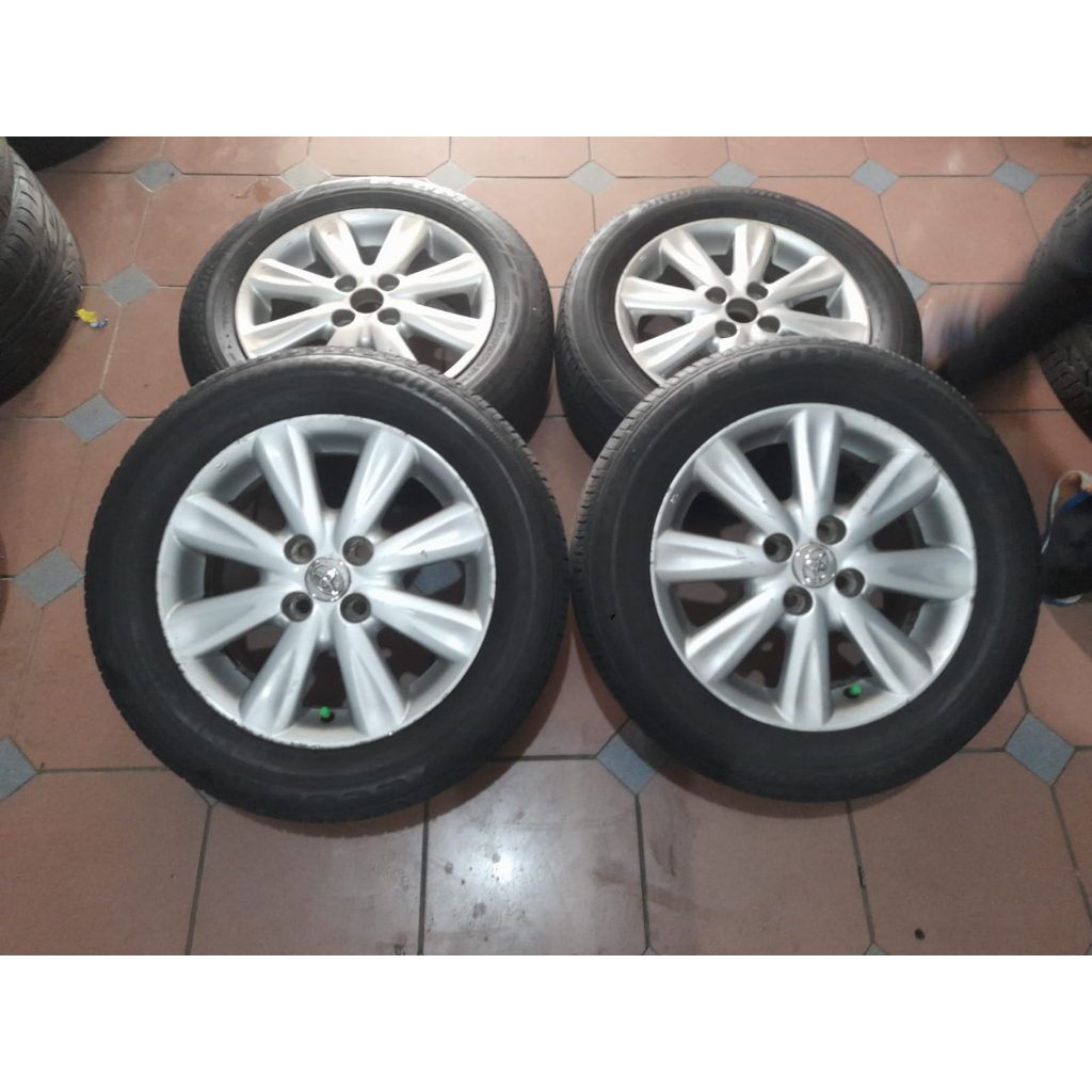 VELG BEKAS ORIGINAL MOBIL YARIS P8 RING 15 PCD 4X100 + BAN 185 60 R15