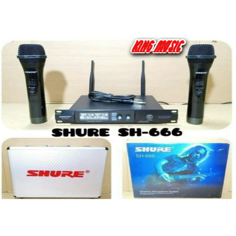 Mic Wireless Shure SH 666 / SH666 / SH-666 FREE HARDCASE GRADE A .