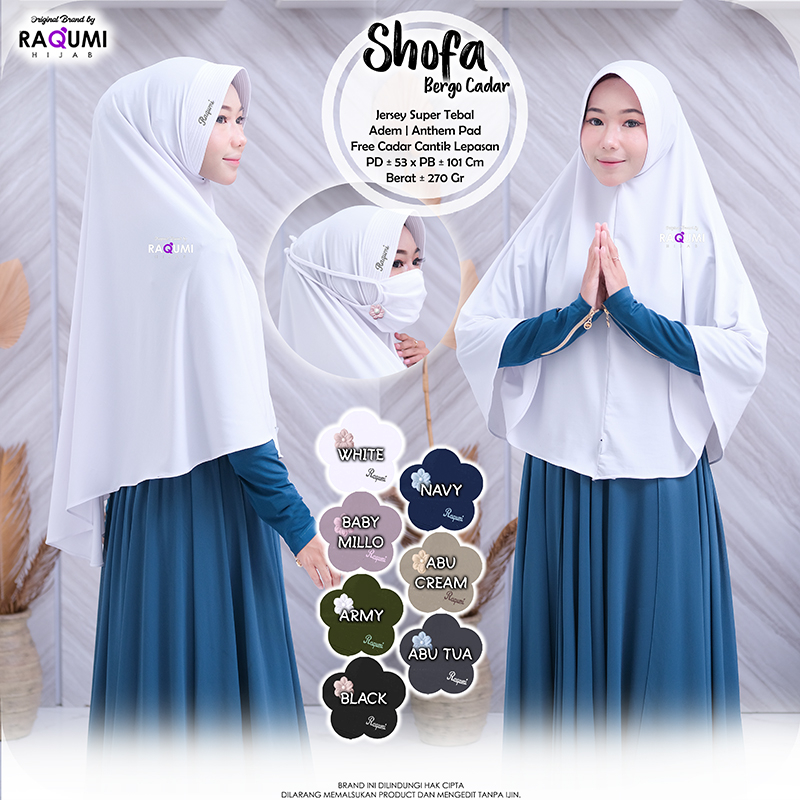 (BIG SIZE | HIJAB JUMBO | TERMURAH | JERSEY SUPER) SHOFA BERGO CADAR ORI BY RAQUMI