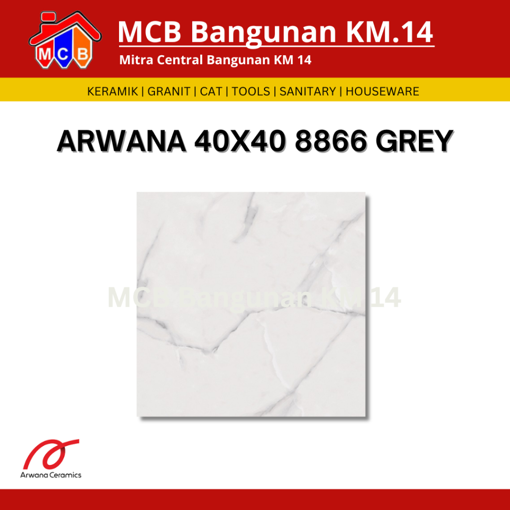 Keramik Arwana 40x40 8866 Grey - Keramik lantai - Keramik licin - keramik ukuran 40x40
