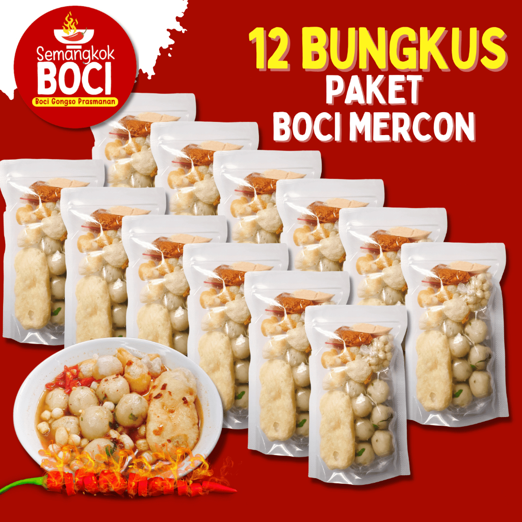 

Paket 12 Bungkus Baso Aci Pedas Paket Cuan Semangkok Boci