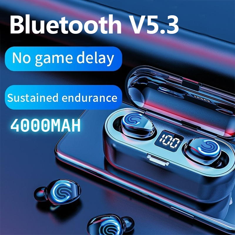 （COD）TWS-F9-8 Tahan Air Headset TWS 5.3 F9 Bluetooth Earphone In-ear Stereo Wireless Headphone Power