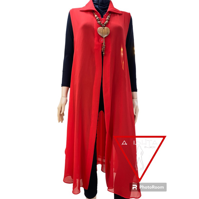 Long Outer Cardigan Kardigan Gardigan Wanita Panjang Fashion Muslim Kekinian Terbaru
