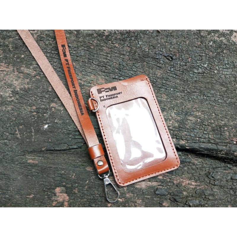 

Name Tag Kulit Sapi Logo PT. FREEPORT INDONESIA Bergaransi - Lanyard
