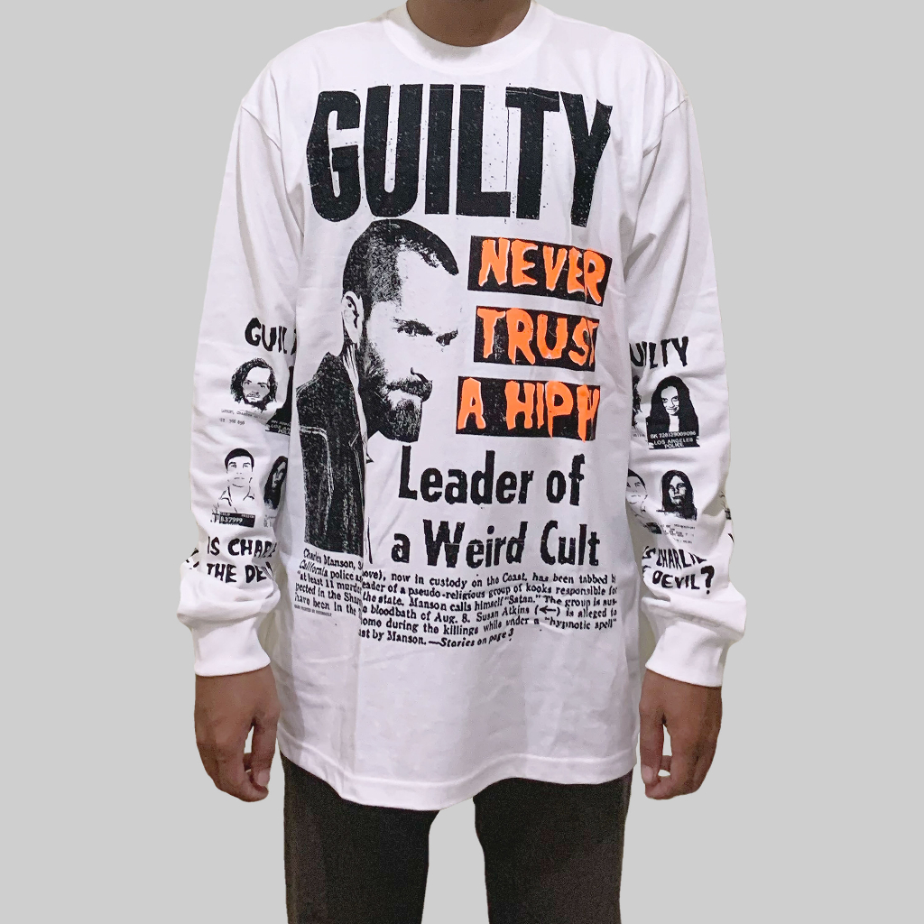 never trust a hippy charles manson long sleeve t shirt original by psychocult
