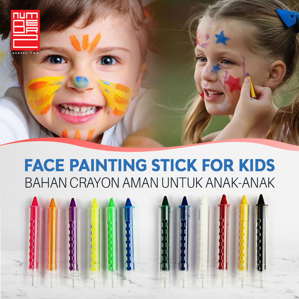 

Face painting anak make up kit crayon kid kids stick set wajah body paint halloween krayon non toxic