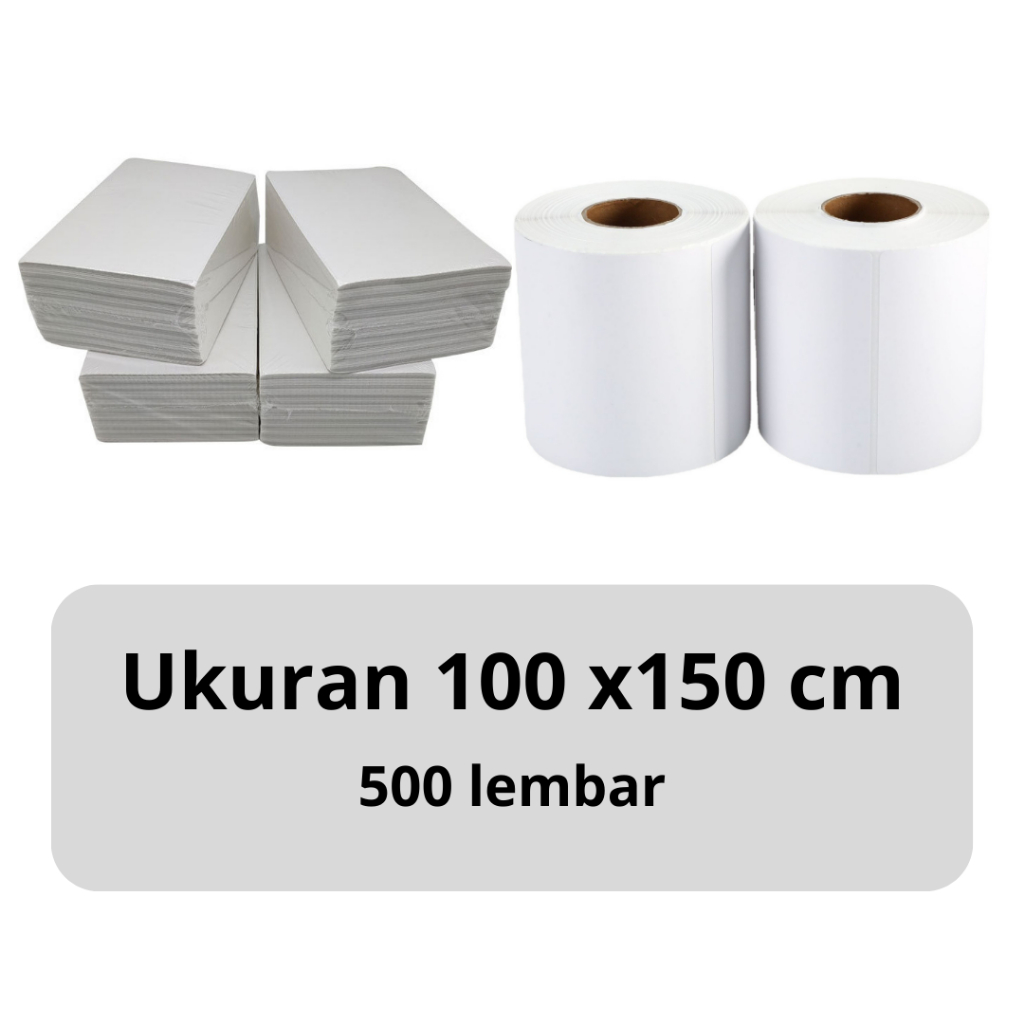 

Kertas Thermal Label Lipat Dan Gulung Barcode 100x150 A6 Isi 500 Pcs / Kertas Print Cetak Resi