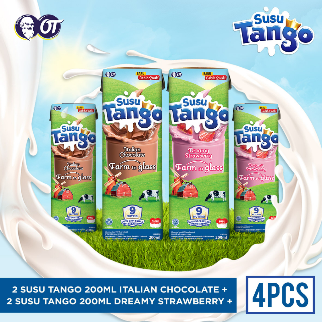 

Paket Susu Tango Mix 200ML - Bundle 4 Pcs