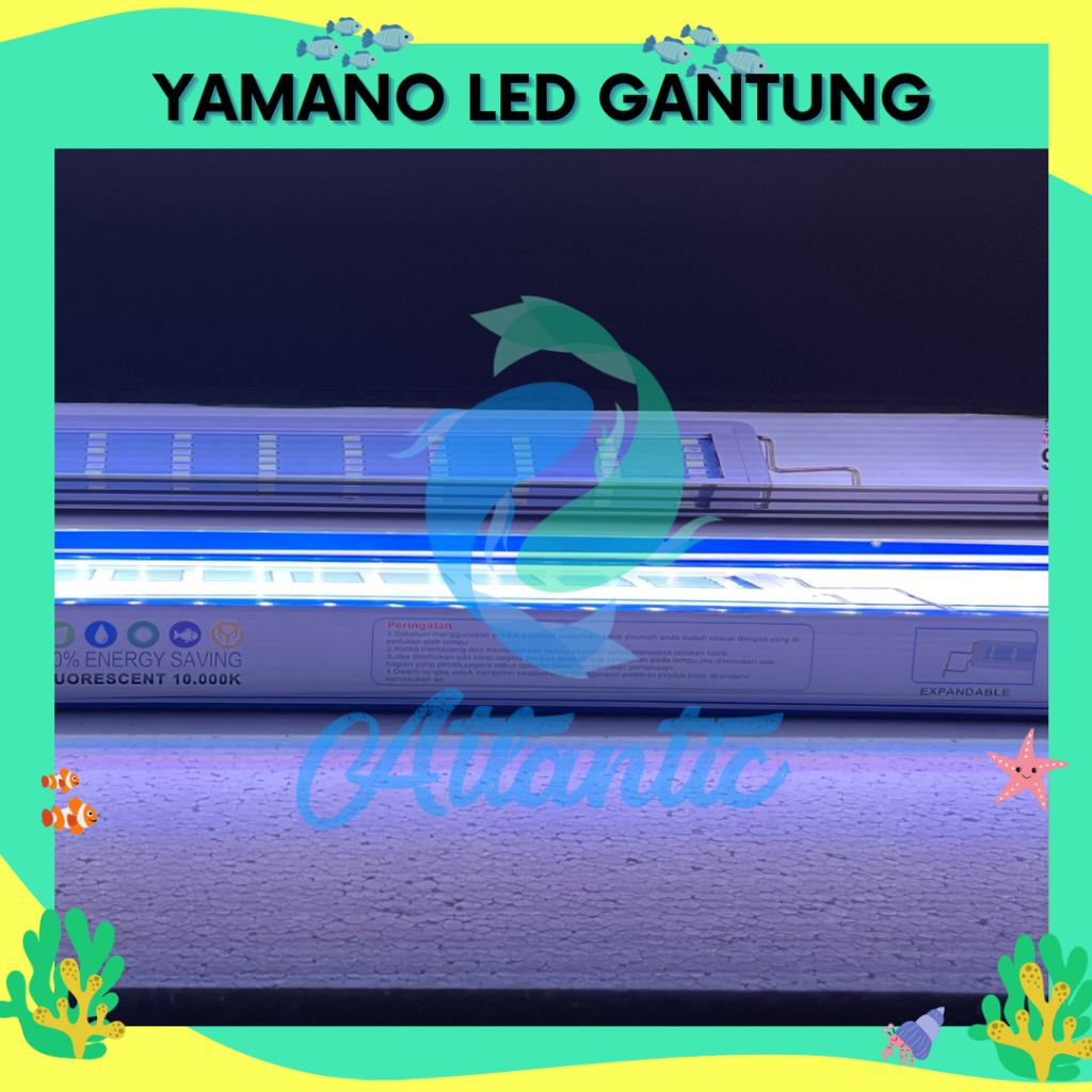 YAMANO VOSSO LED Atas Untuk Tank 60 70 80 90 100 cm Cahaya Dominan Putih 4 Baris Vosso A600 R600 A800 R800 Lampu Gantung Aquarium Aquascape