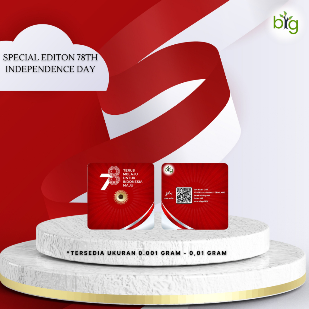 Logam Mulia/BIG GOLD 0.001 gram edisi Kemerdekaan 2023 Tall Pack