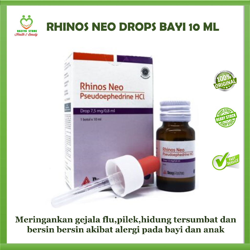 RHINOS DROPS Bayi 10 ML Obat Flu/Hidung Tersumbat/Pilek (Kemasan Baru)