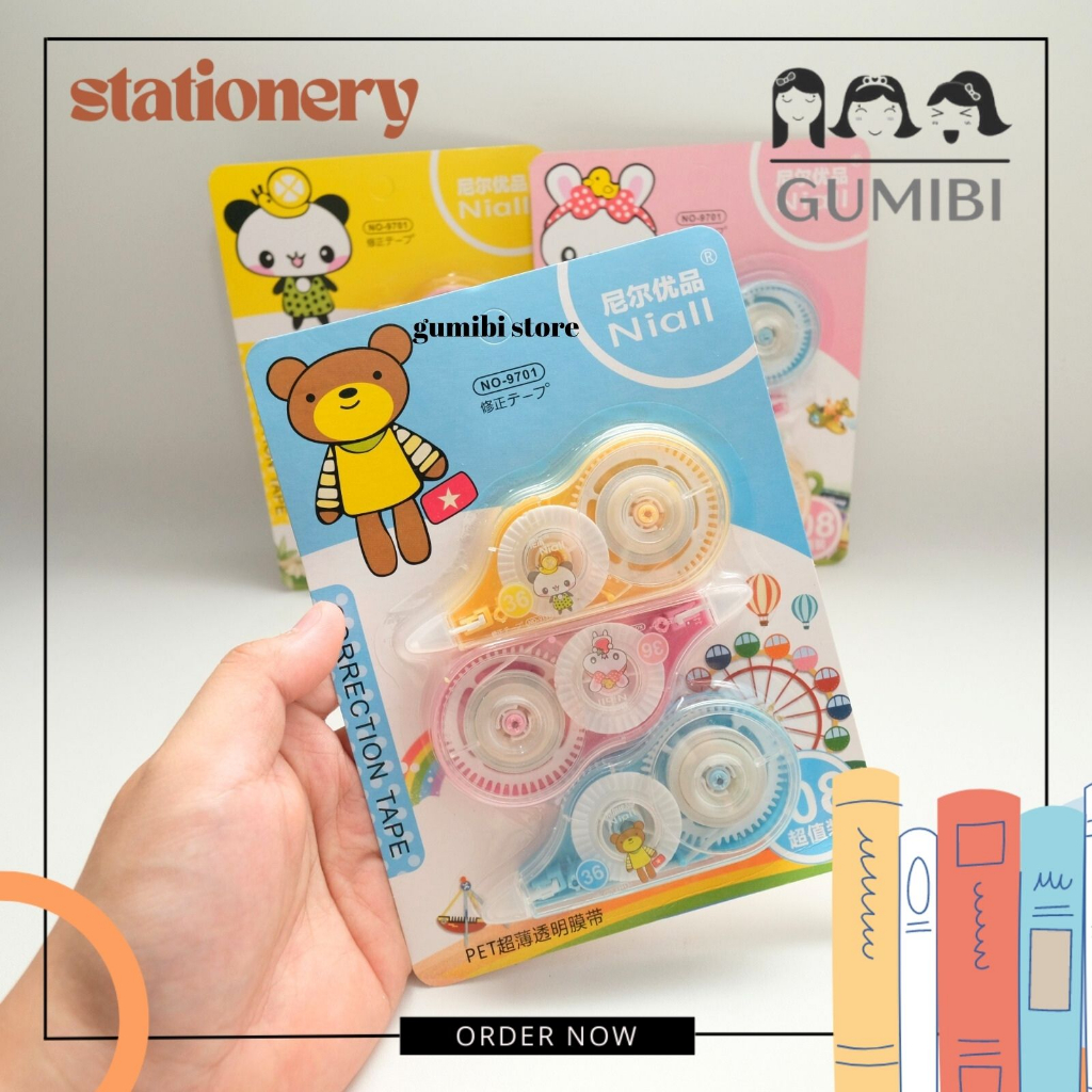 

CORRECTION TAPE NIAL ANIMAL SET TIP EX 3 IN 1 HEWAN BINATANG LUCU
