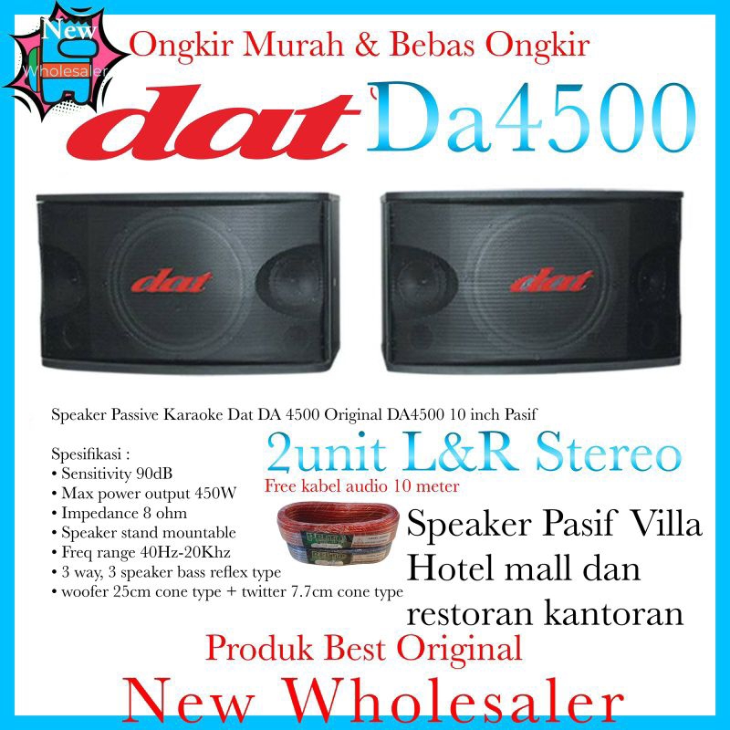 speaker Pasif Sound Karaoke Dat DA4500 2 unit sepasang villa hotel kantoran