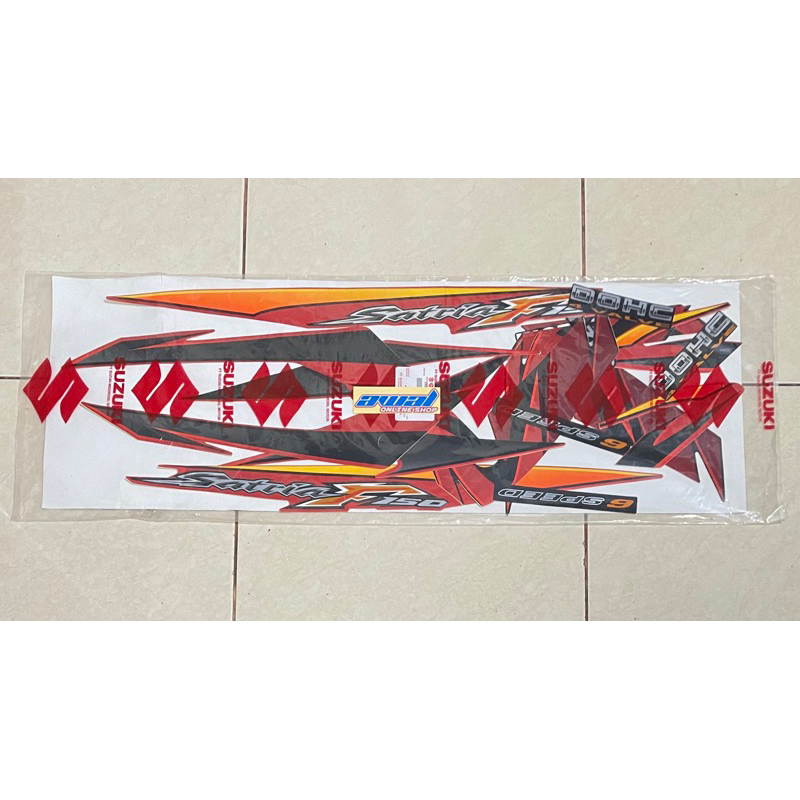 STRIPING SATRIA FU 150 CKD ORANGE 2008 ORIGINAL SGP