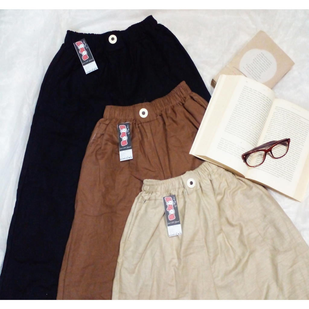 Highwaist kulot linen wanita premium KULOT LINEN JUMBO / KULOT BIGSIZE JUMBO/ Celana Kulot Wanita