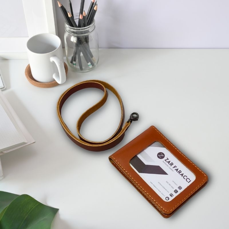 

ID Card Holder | Lanyard | Name Tag Kulit Sapi Asli 2in1 KAGE by Zar Faracci