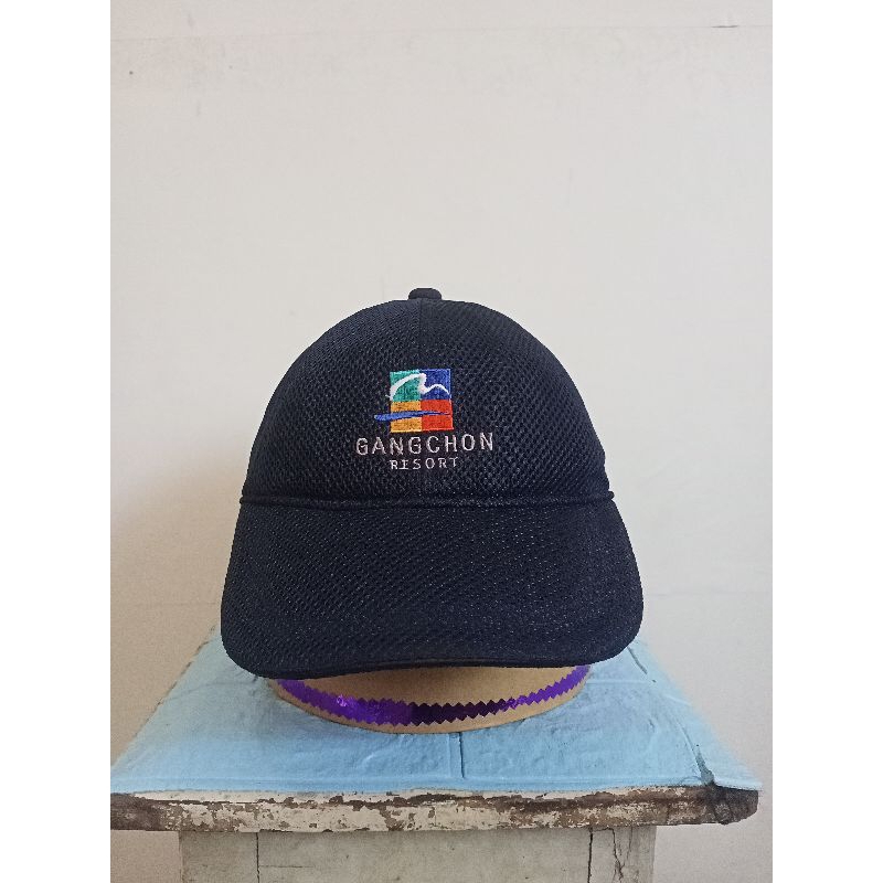 Topi Jaring Tebal Gangchon Resort Warna Navy Setelan Besi