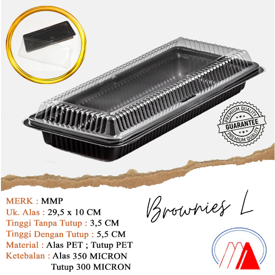 [10 SET] mika brownies L large / kotak brownies besar / tray puding / mika brownis / tray sushi besa