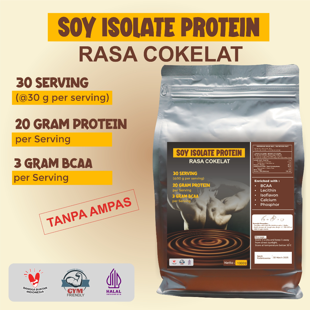 

SUSU KEDELAI SUSU TINGGI PROTEIN RASA COKELAT TANPA AMPAS ISOLAT SOY PROTEIN 90