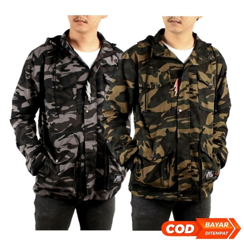 Jaket Parka Army Pria Distro Tebal - Jaket Loreng Camo - Tactical Jacket Original