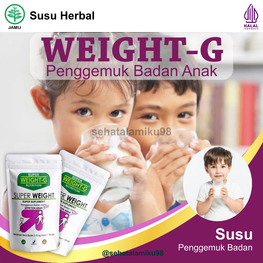 

Penggemuk Badan Susu Anak Super Weight Gain Nutrition Kids