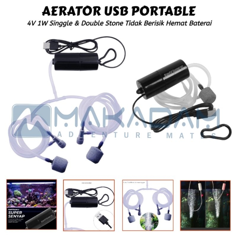 aerator usb pompa udara airator aquarium portable taffware 1w