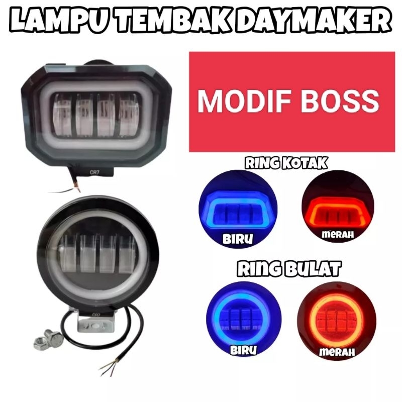 Lampu Tembak daymaker 4 Mata Bulat & Kotak Universal