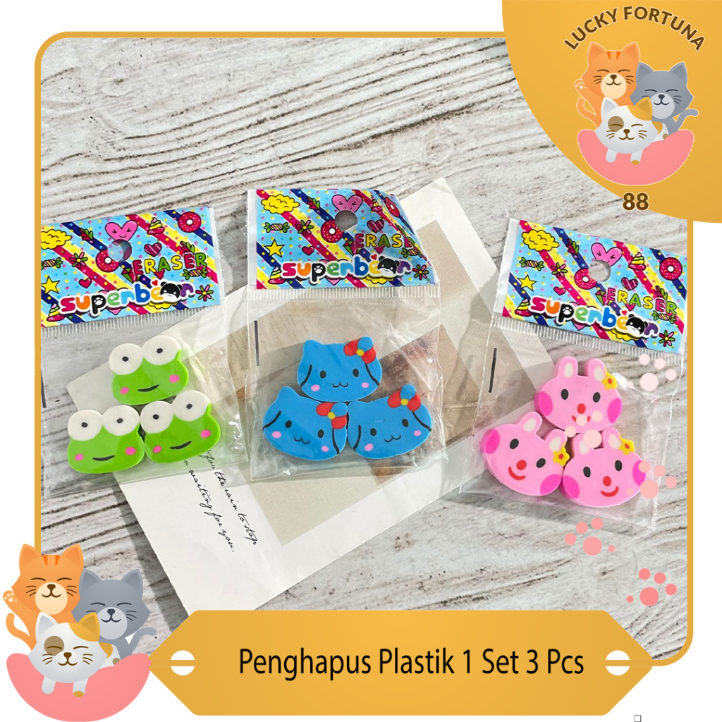 

Penghapus Motif Kodok Kelinci 1 Plastik isi 3 Pcs Eraser hapusan lucu imut Kado unik Murah Termurah Penghapus Premium lucu murah