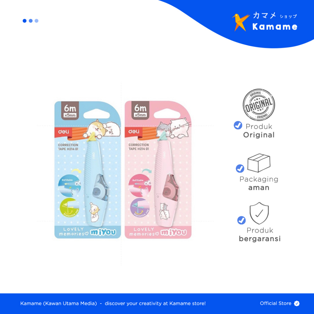 

Deli Correction Tape - Tipe Ex Miyou 5mm x 6M - H21401 - Kamame