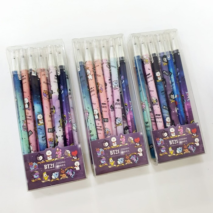 

Pulpen BT21 Ball Pen Bisa Dihapus Karakter BT21 Zodiac Series isi 12 Pcs