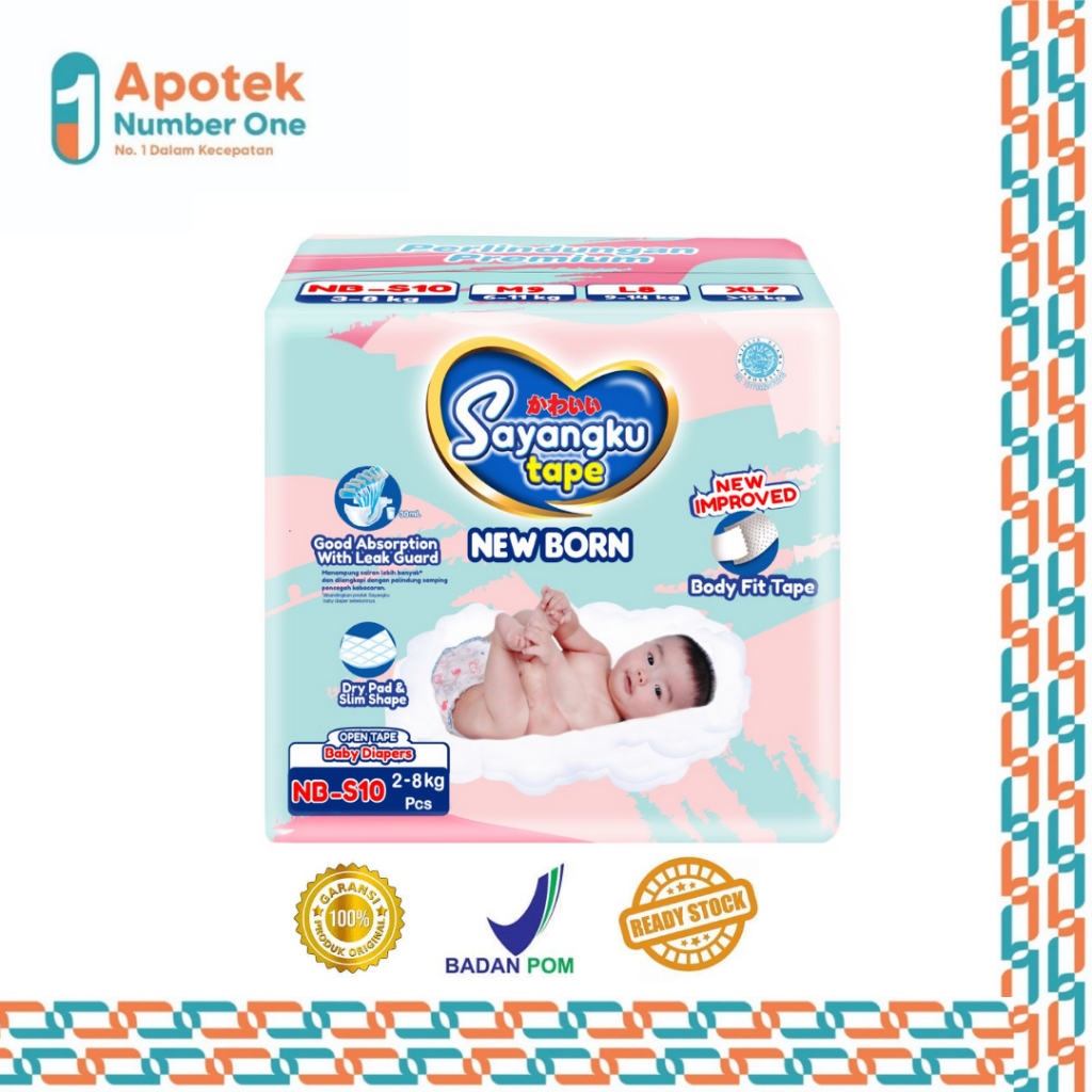 SAYANGKU DIAPERS TAPE NEWBORN PAMPERS PEREKAT UKURAN S ISI 10 / POPOK BAYI