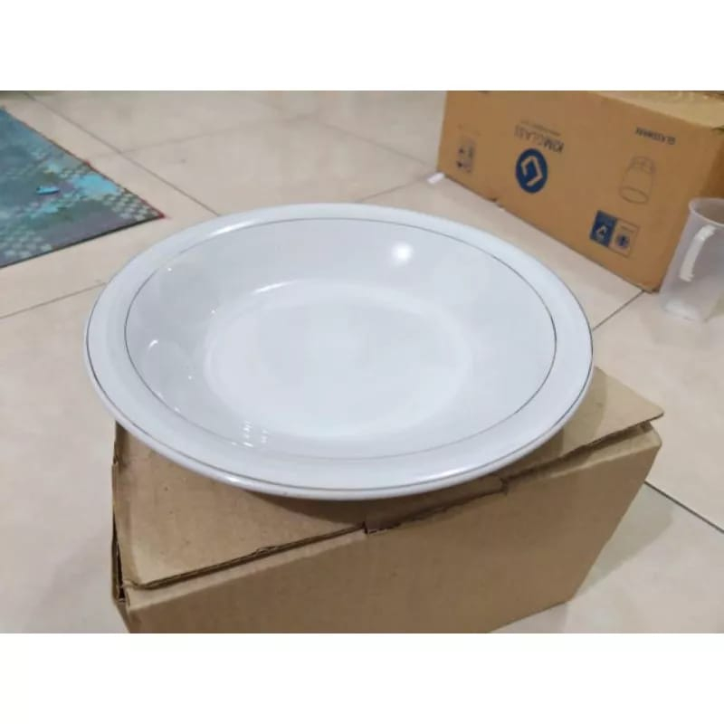 piring keramik list emas/piring nasi/piring sayur/piring putih