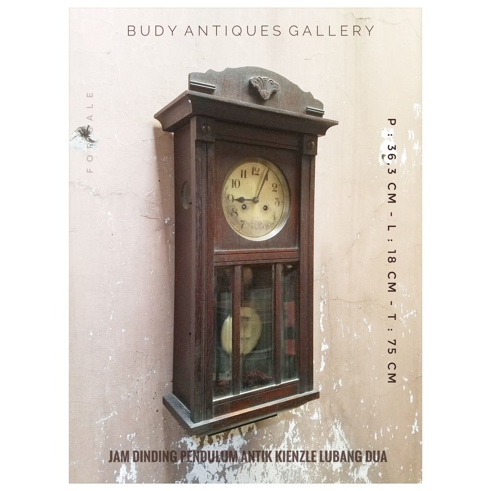 Jam Pendulum Antik Kienzle Jerman Lubang Dua