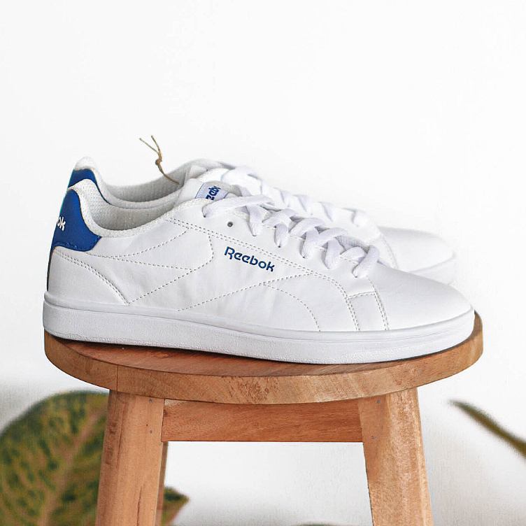 SEPATU SNEAKERS REEBOK ROYAL COMPLETE CLN WHITE BLUE ORIGINAL BNIB