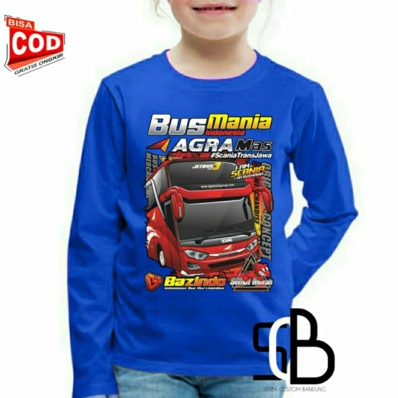 kaos anak lengan panjang Bus Mania Indonesia